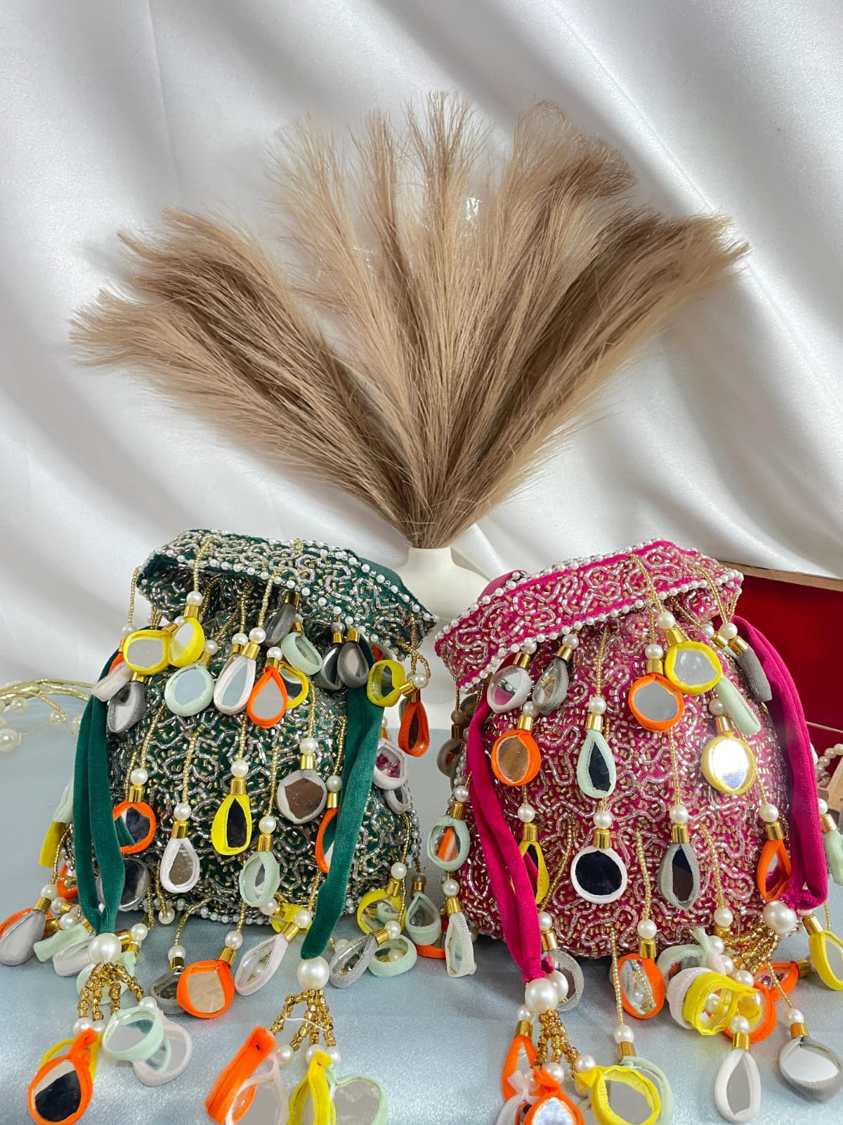 Mirror Work & Embroidered Potli Bags