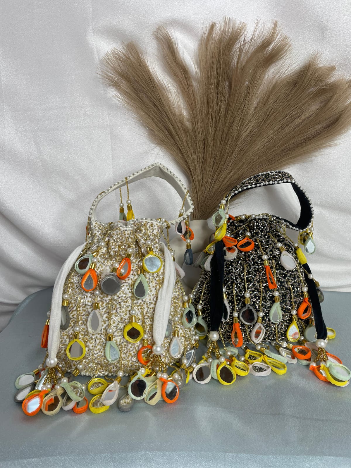 Mirror Work & Embroidered Potli Bags