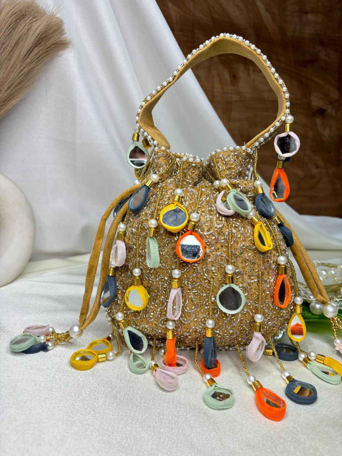 Mirror Work & Embroidered Potli Bags