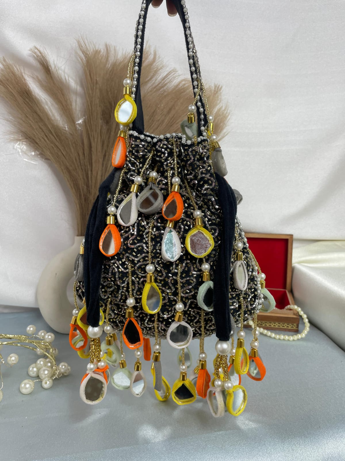 Mirror Work & Embroidered Potli Bags