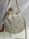 Silver Beaded Potli Bag