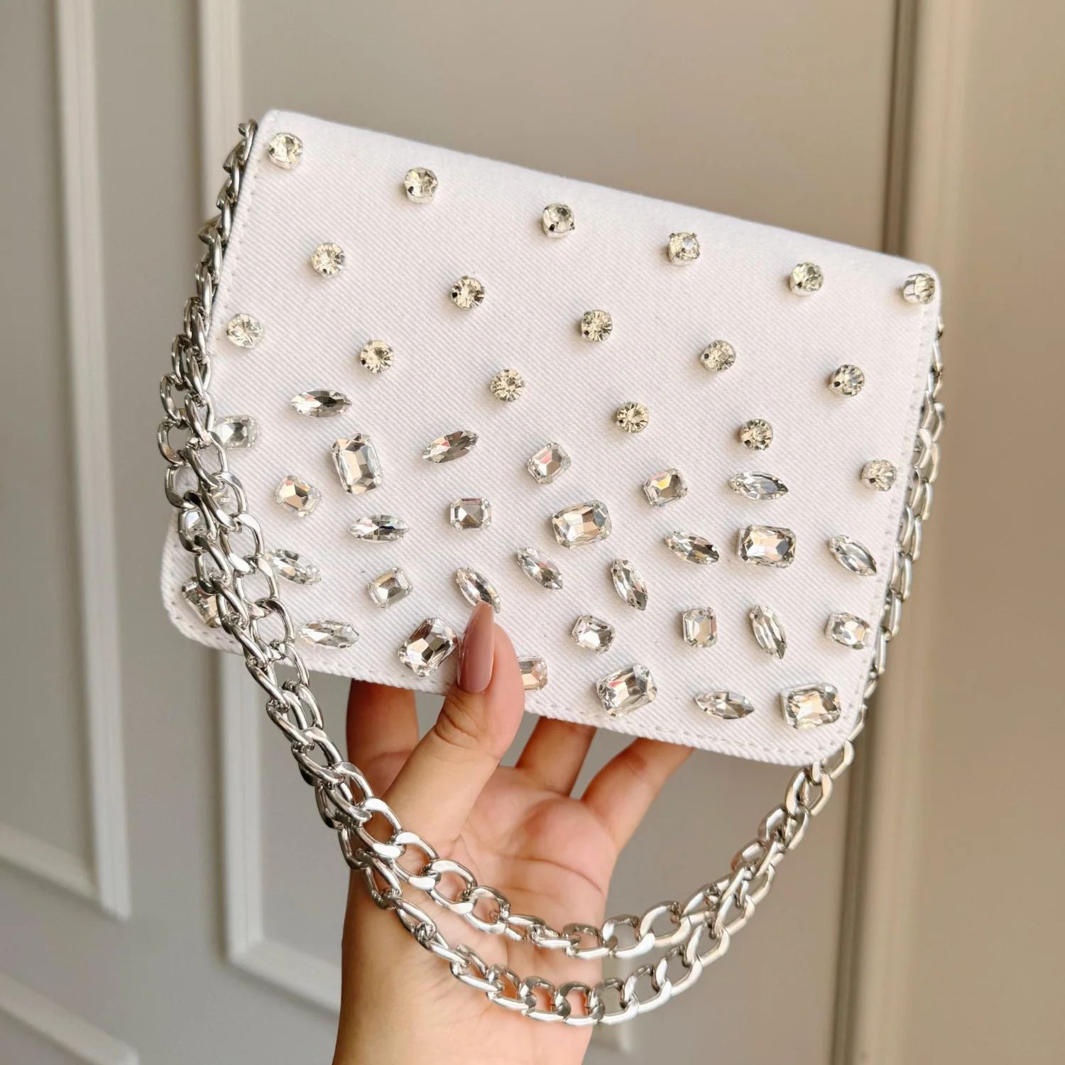 Crystal Denim Flap