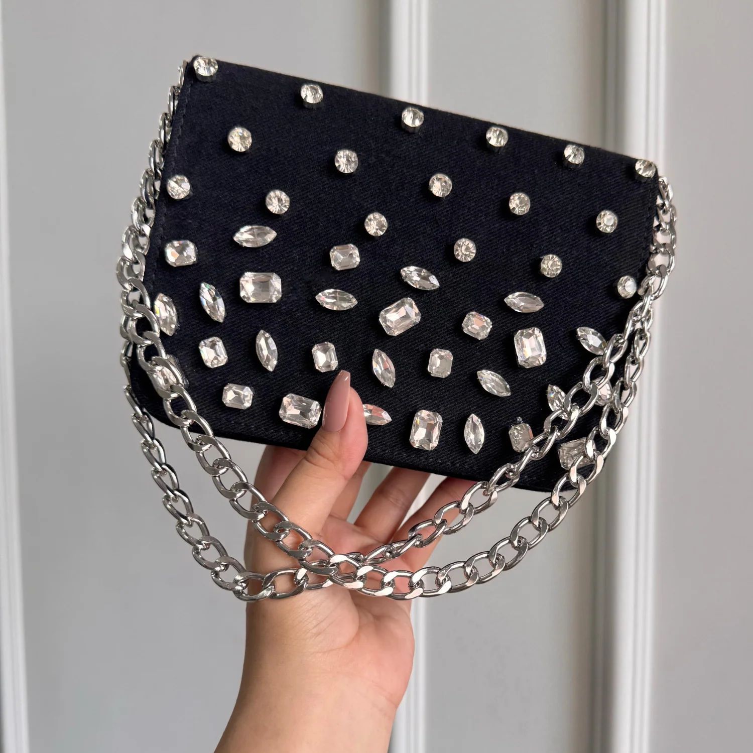 Crystal Denim Flap