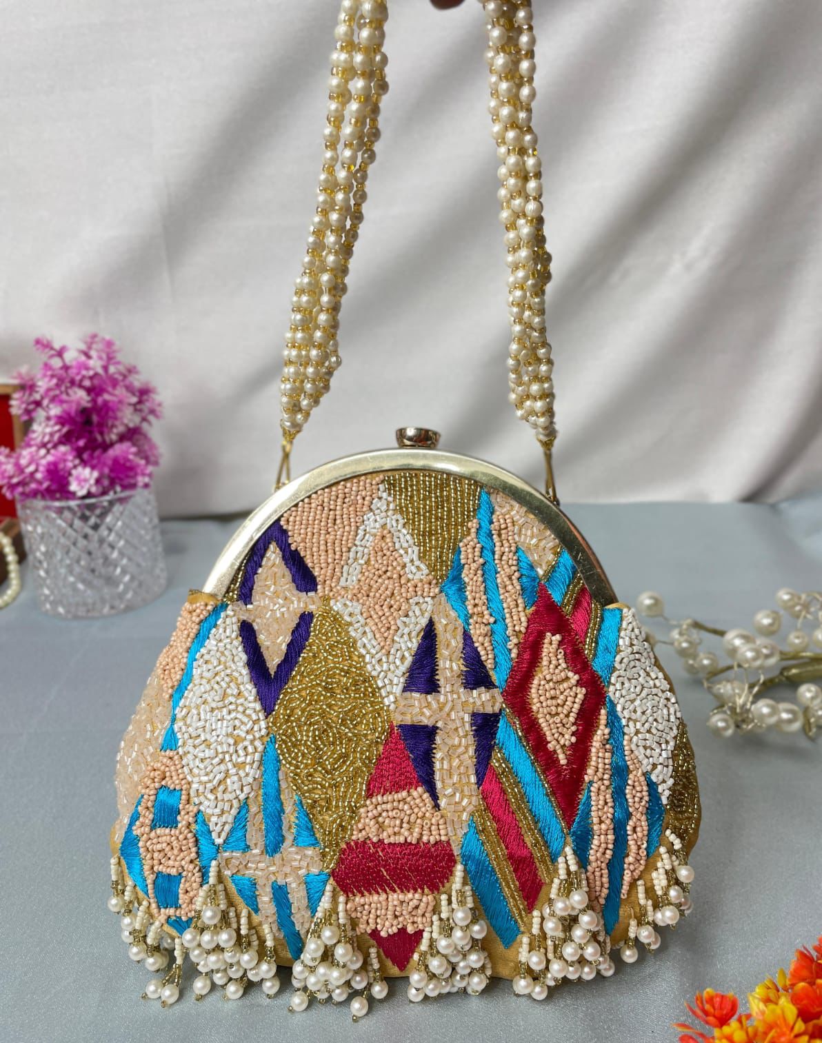 Designer Hand-Embellished Indian Clutch
