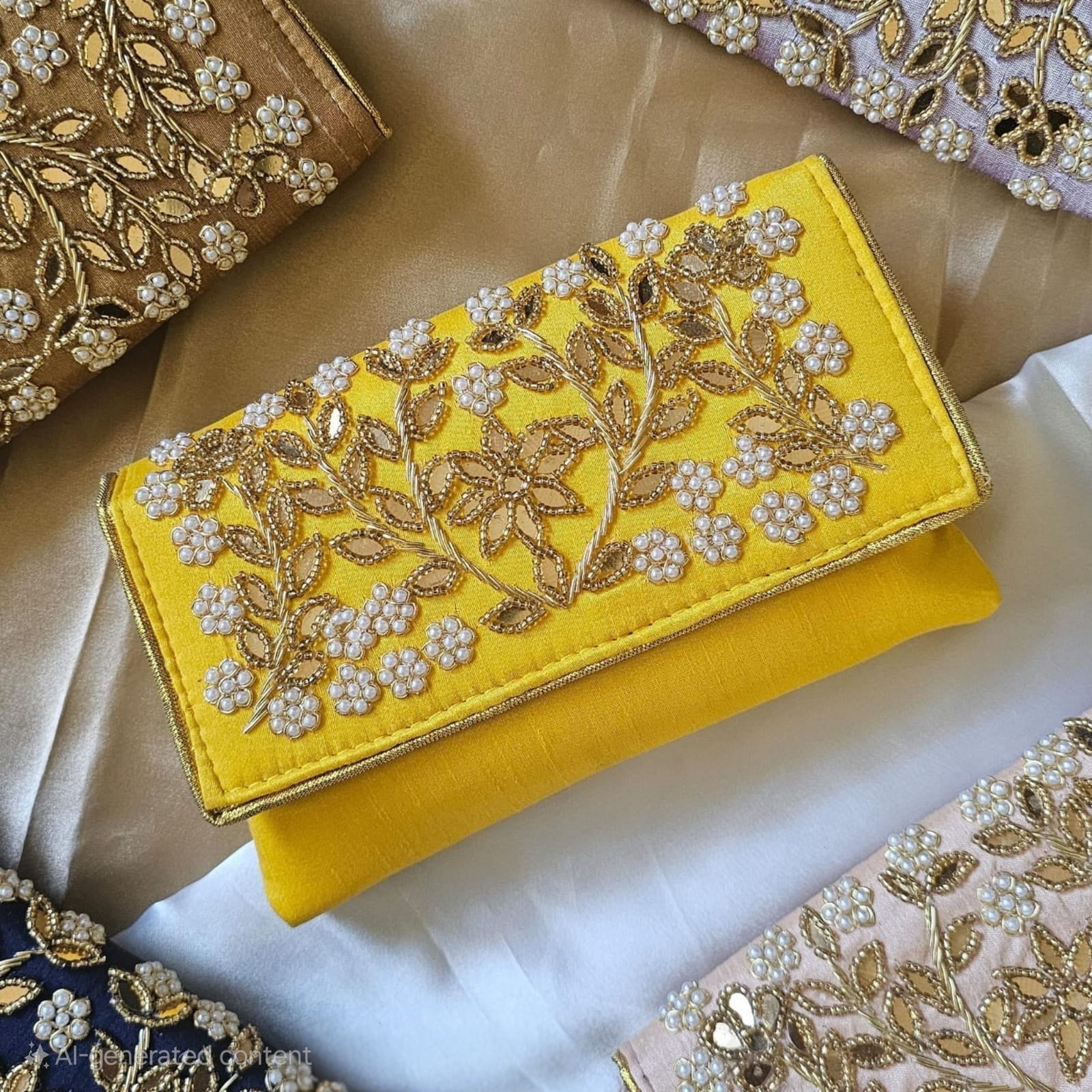 Hand-Embroidered Flap Bags