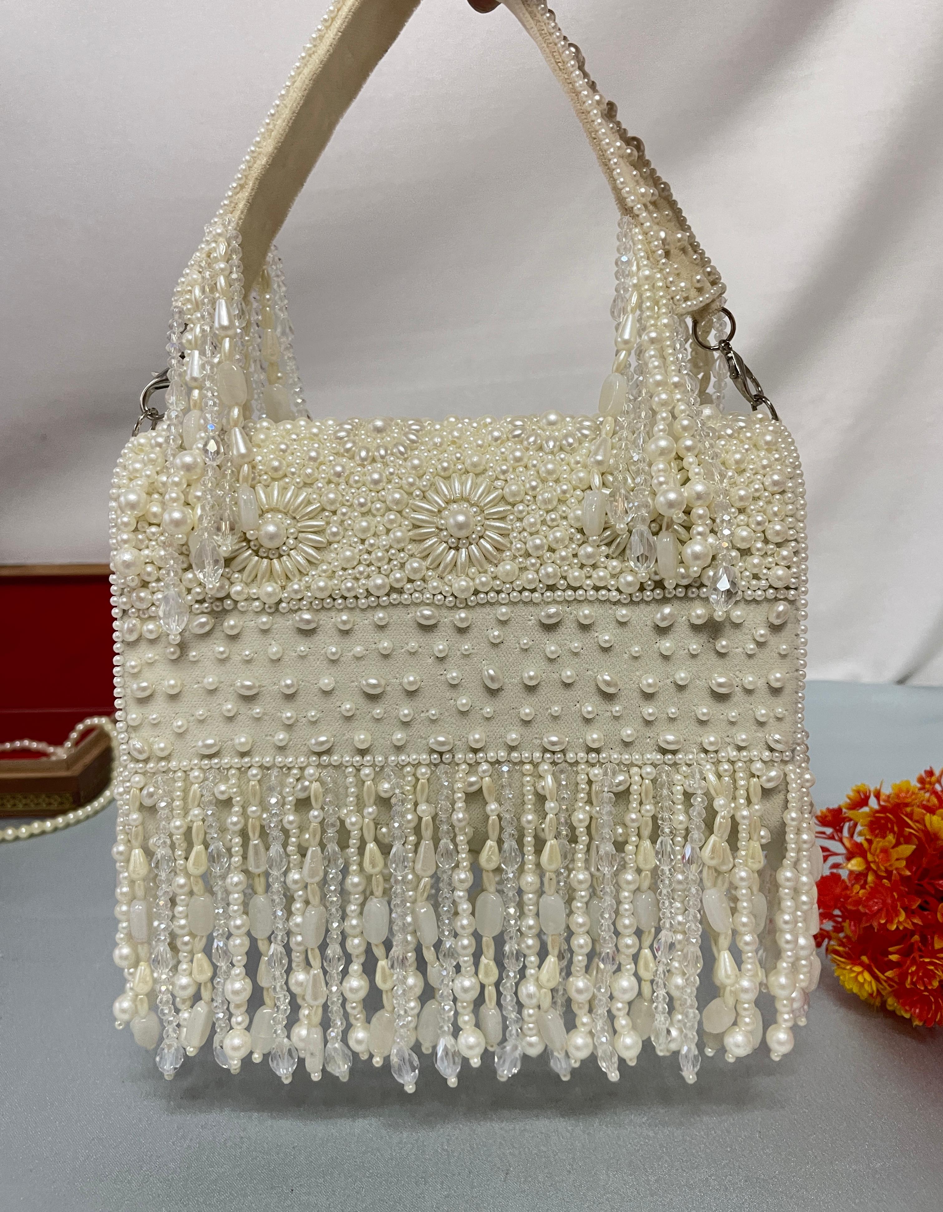 Pearl Beaded Vintage-Style Bag