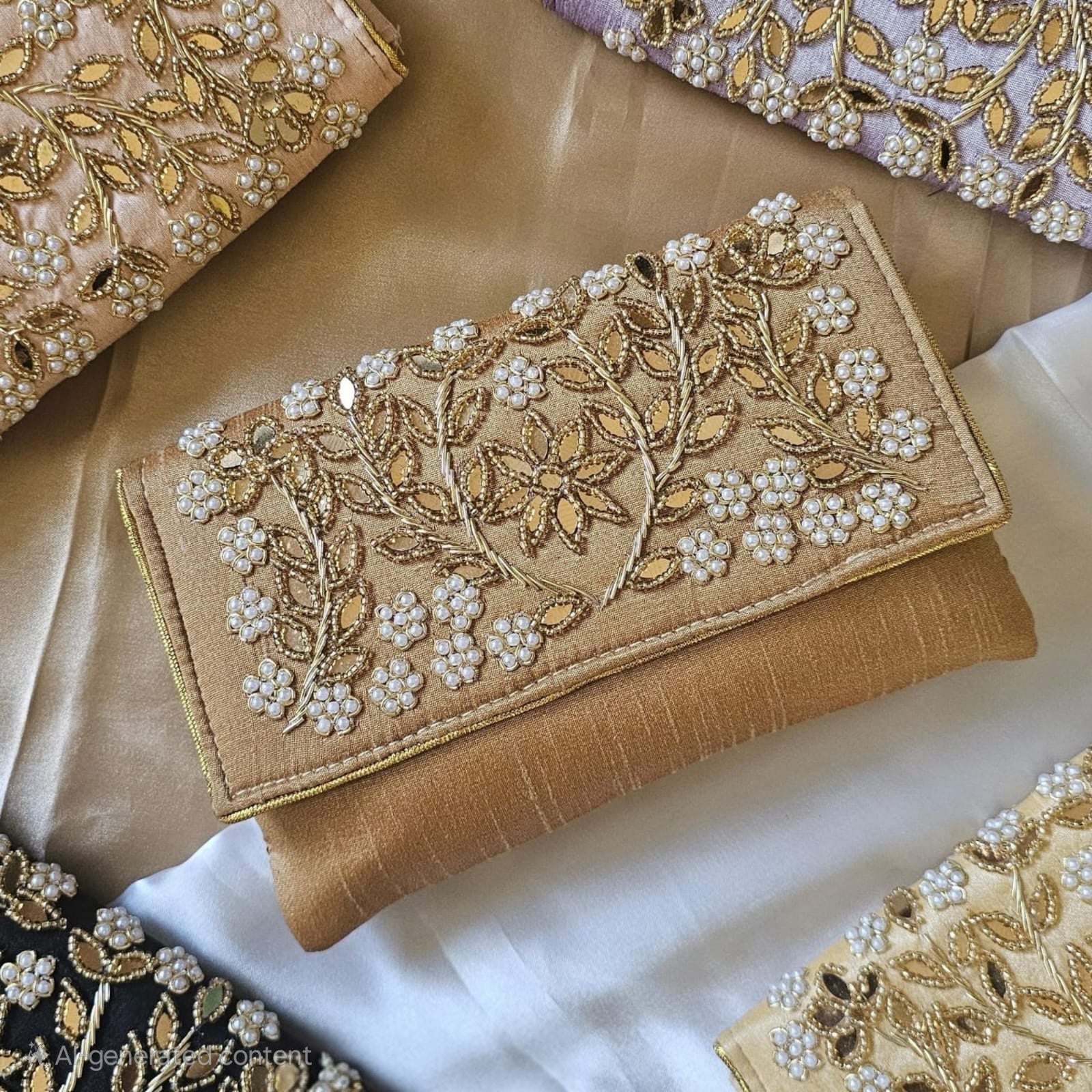 Hand-Embroidered Flap Bags