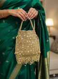 Hand-Embroidered Mirror Work Potli Bag