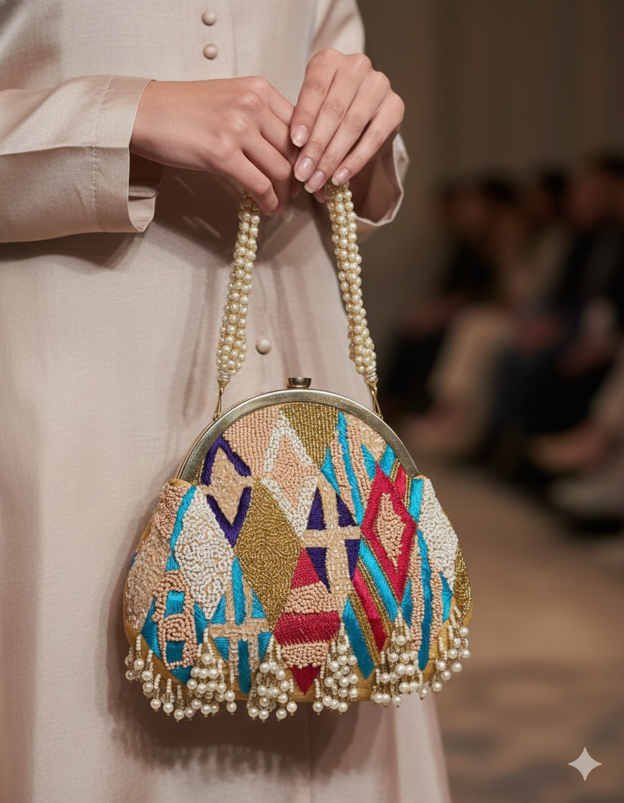 Designer Hand-Embellished Indian Clutch