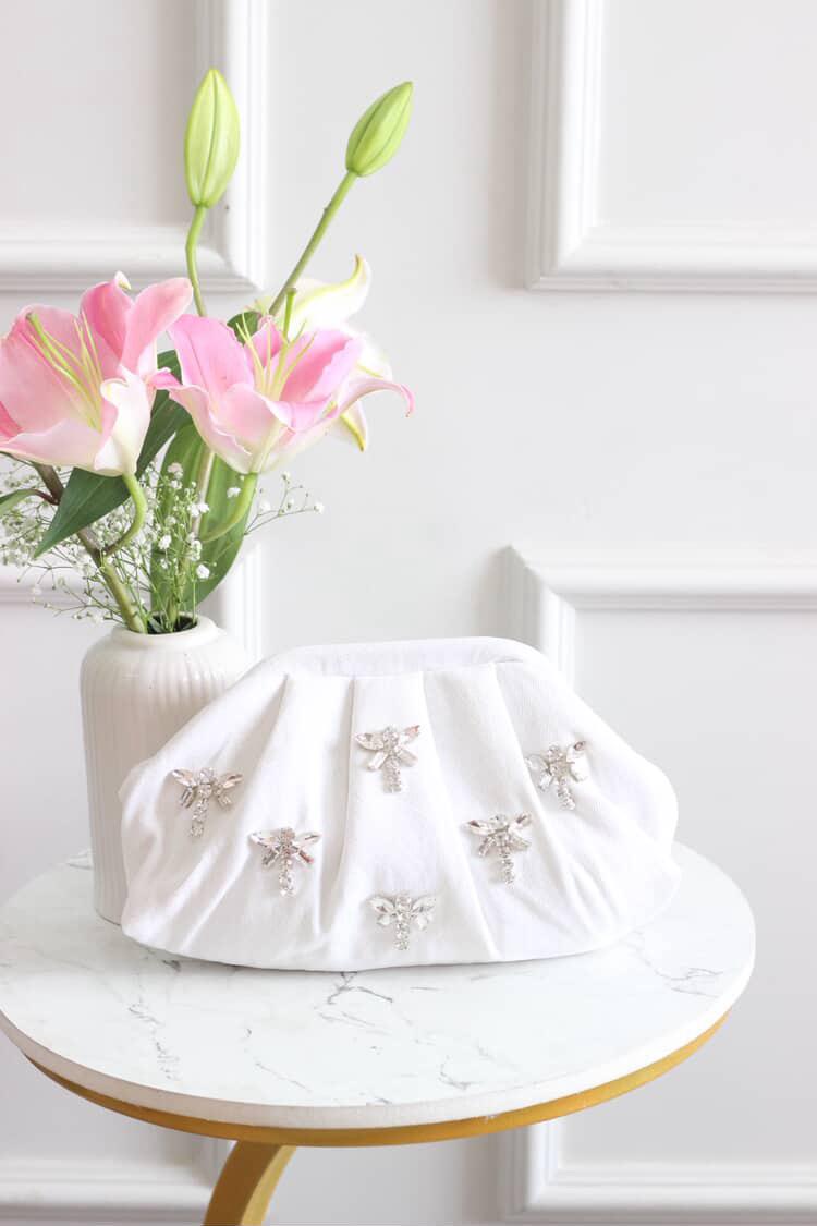 Denim x Rhinestone crystal wings bag