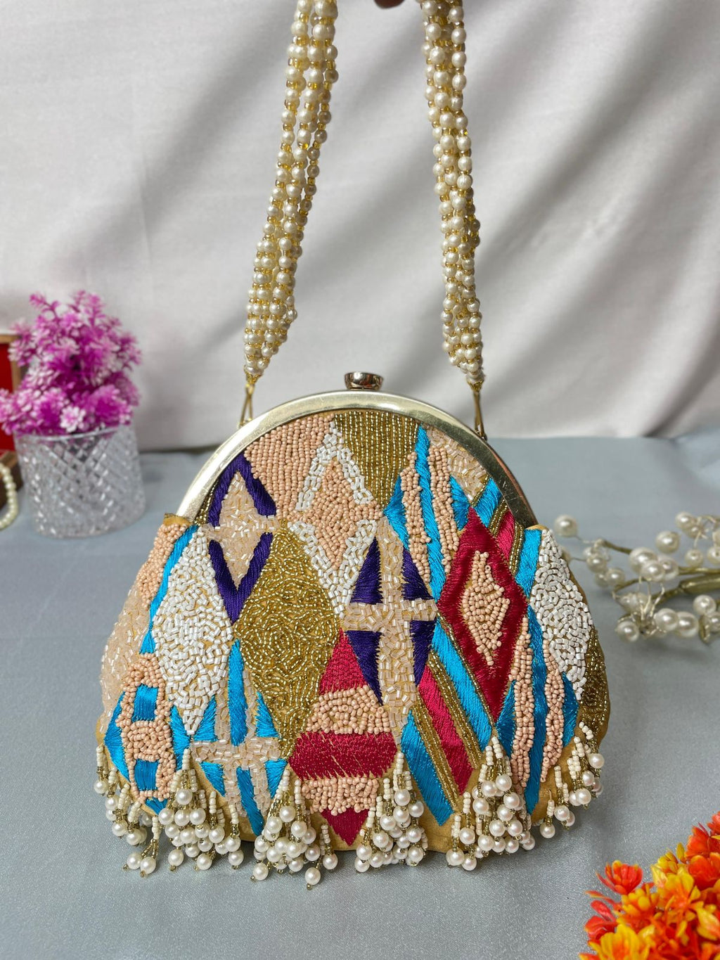 Designer Hand-Embellished Indian Clutch